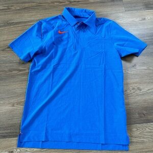Nike Coaches Sideline Polo‎ Shirt Men Medium Blue Orange Football DJ5123 Dri-Fit